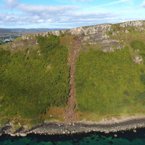 Rock face showing the land slide